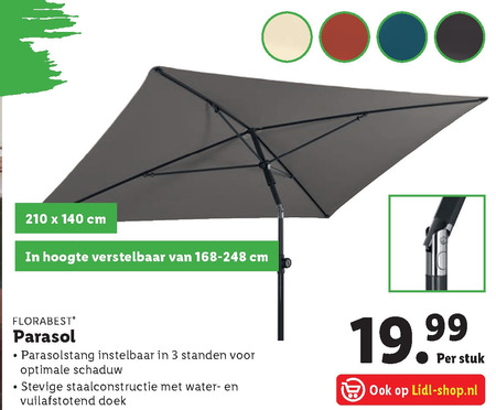 Florabest parasol folder aanbieding bij Lidl