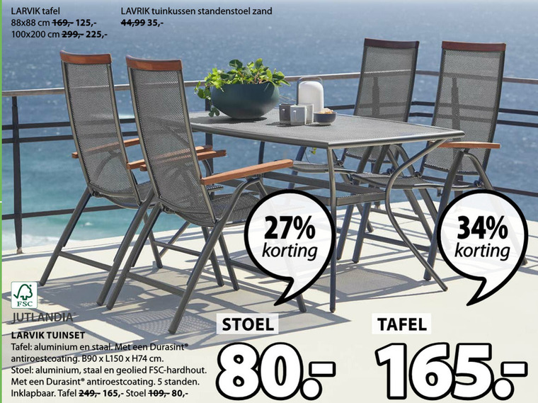 agentschap maak het plat Tijdig Jutlandia tuintafel, tuin standenstoel folder aanbieding bij Jysk - details