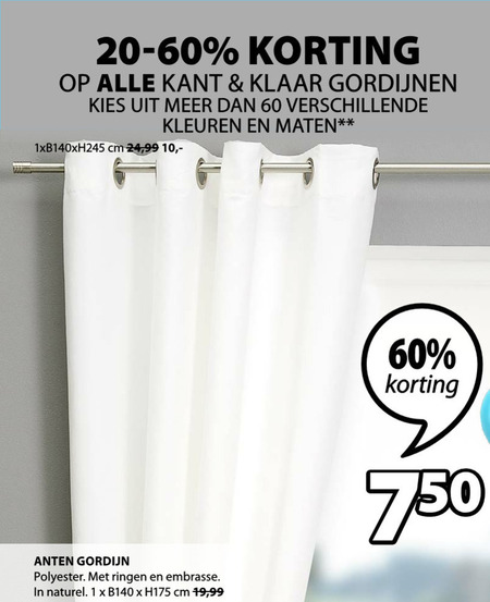 Aanbod mooi zo feedback gordijn folder aanbieding bij Jysk - details