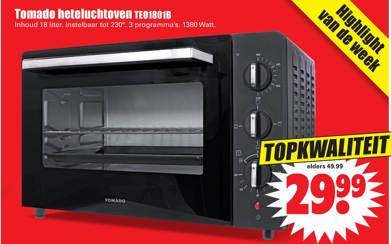 Joseph Banks wenkbrauw Ik heb het erkend Tomado oven folder aanbieding bij Dirk - details