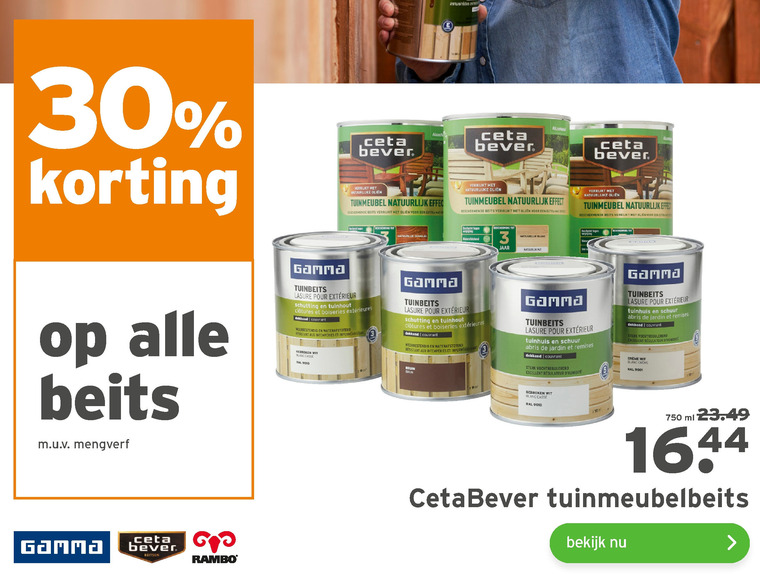 Rambo beits folder aanbieding bij Gamma -