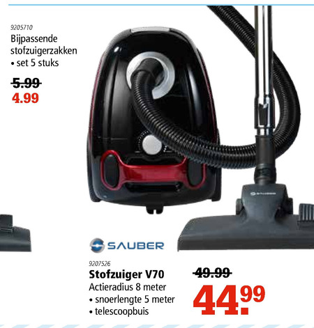 microfoon Huichelaar chef Sauber stofzuiger folder aanbieding bij Marskramer - details