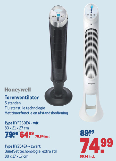 Honeywell ventilator aanbieding - details