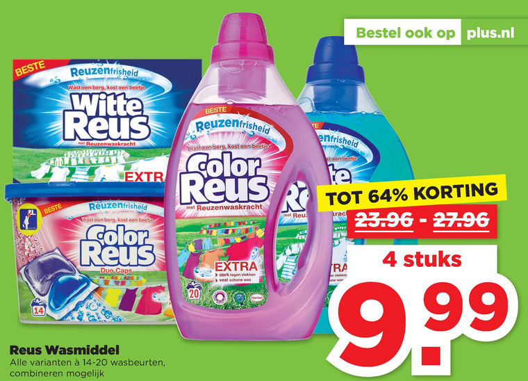 Troosteloos schaak Mooie jurk Witte Reus wasmiddel folder aanbieding bij Plus - details