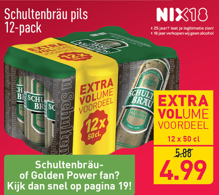 Schultenbrau   blikje bier folder aanbieding bij  Aldi - details