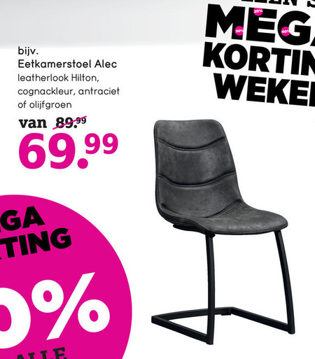 aansluiten verhaal Strak eetkamerstoel folder aanbieding bij Leenbakker - details