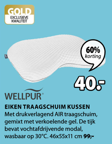 Overeenkomstig spek Respectvol Wellpur hoofdkussen folder aanbieding bij Jysk - details