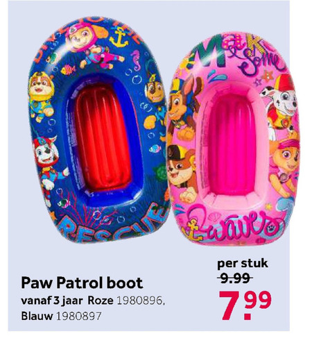 Informeer Observatie plotseling Paw Patrol opblaasboot folder aanbieding bij Intertoys - details