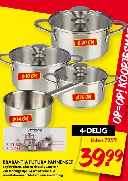 Lam rechtdoor Berouw Brabantia pannenset folder aanbieding bij Dekamarkt - details