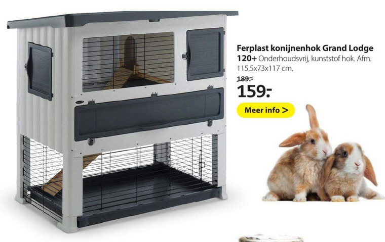 beneden noot Afhaalmaaltijd Ferplast konijnenhok folder aanbieding bij Pets Place - details