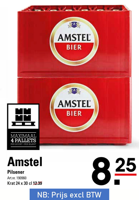 Amstel krat bier folder aanbieding bij Sligro - details