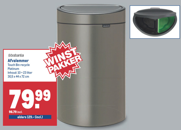 Dekking Rondsel oplichter Brabantia afvalemmer folder aanbieding bij Makro - details