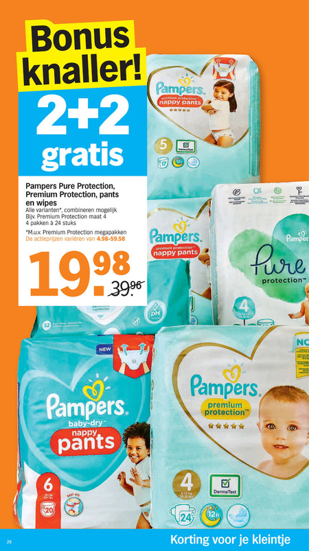 Pampers luiers, billendoekjes folder aanbieding bij -