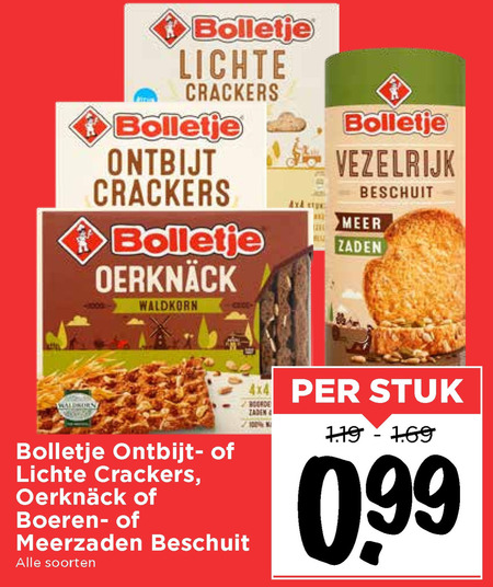 Bolletje   knackebrod, beschuit folder aanbieding bij  Vomar - details