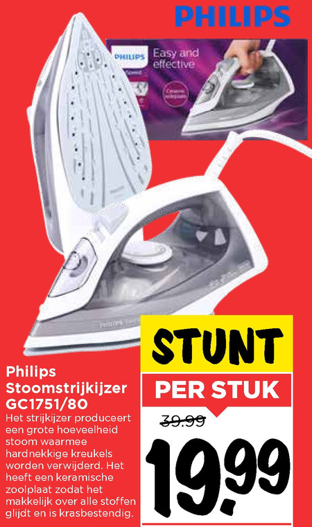 Aanval domesticeren limoen Philips stoomstrijkijzer folder aanbieding bij Vomar - details