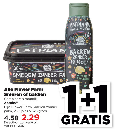 Flower Farm   margarine, olie en vetten folder aanbieding bij  Plus - details