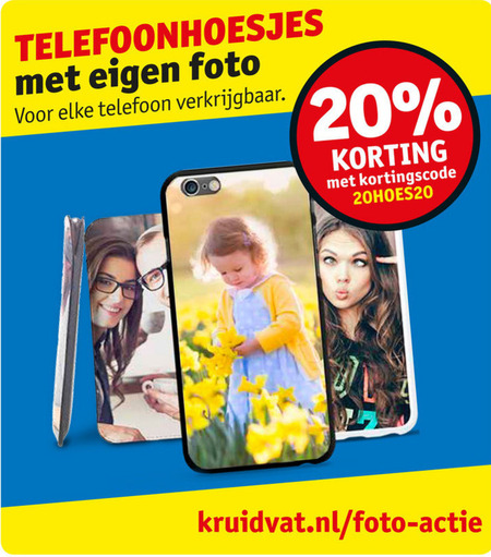 smartphone hoesje, foto afdrukken folder aanbieding details