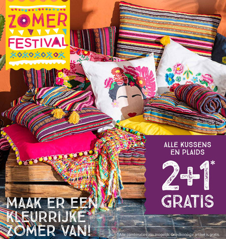 sierkussen folder aanbieding bij -