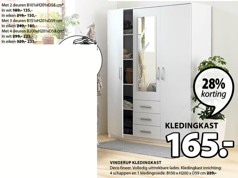 garderobekast folder aanbieding Jysk details