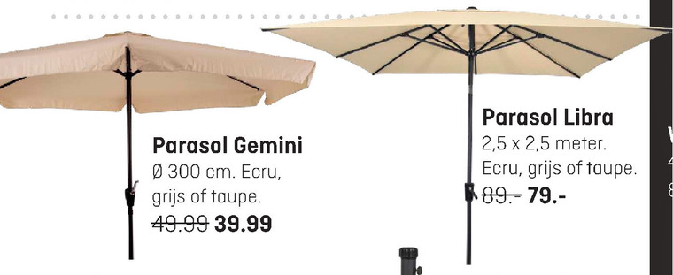 parasol folder aanbieding Hubo -