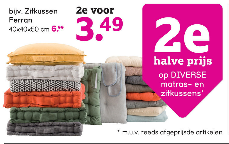 Meisje hardop Sjah matraskussen, zitkussen folder aanbieding bij Leenbakker - details