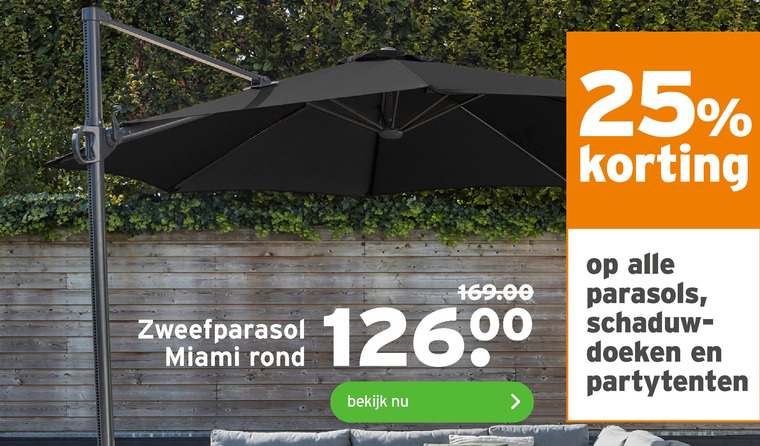 parasol, zweefparasol aanbieding Gamma details