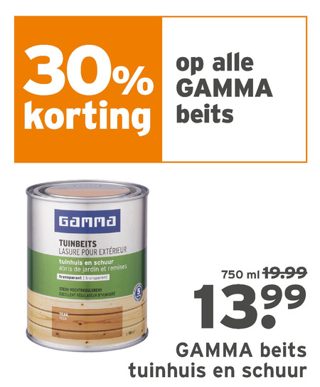 Revolutionair Patois waarschijnlijkheid Gamma Huismerk beits folder aanbieding bij Gamma - details