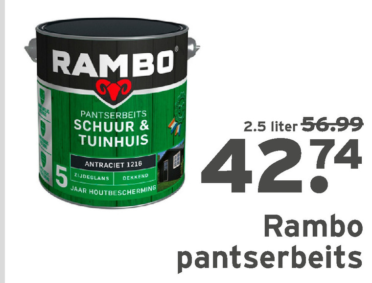 Rambo beits folder aanbieding bij Gamma -