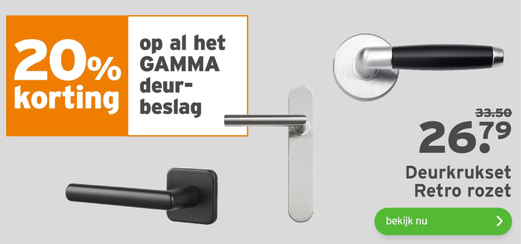 Ondeugd rijm bereiden Gamma Huismerk deurbeslag, deurkruk folder aanbieding bij Gamma - details