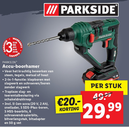 Trappenhuis Resultaat Verplicht Parkside boorhamer folder aanbieding bij Lidl - details