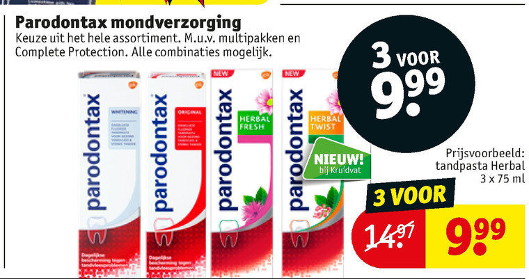 Wiskunde Herenhuis Bewijzen Paradontax tandpasta folder aanbieding bij Kruidvat - details