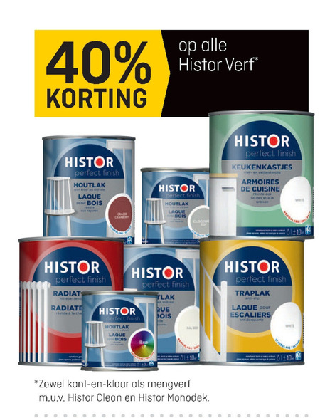 Histor mengverf, muurverf folder aanbieding bij - details