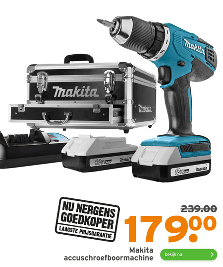 Vertrek Rond en rond Tussendoortje Makita accuboormachine folder aanbieding bij Gamma - details