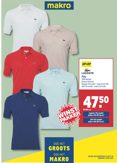 Lacoste best sale polo aanbieding