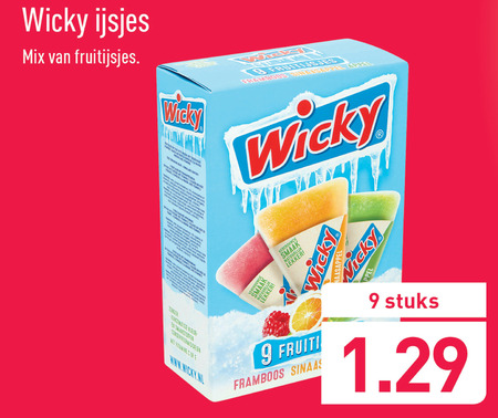 Kneden glans Hou op Wicky waterijs folder aanbieding bij Aldi - details