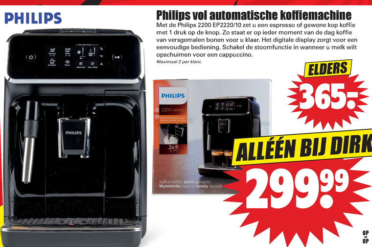 Weggelaten desinfecteren biologie Philips espressoapparaat folder aanbieding bij Dirk - details