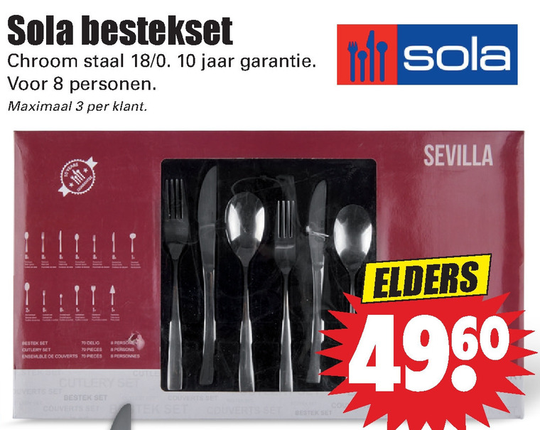 waar dan ook Cater Becks Sola bestekset folder aanbieding bij Dirk - details