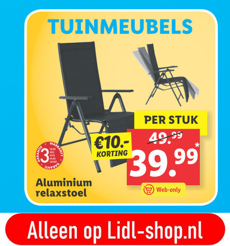 Isolator Cater Wanorde tuin standenstoel folder aanbieding bij Lidl - details