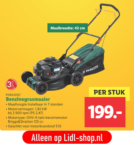 nikkel paar pleegouders Parkside benzine grasmaaier folder aanbieding bij Lidl - details