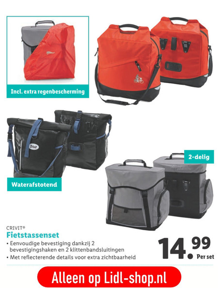 orkest meesteres Feat Crivit fietstas folder aanbieding bij Lidl - details