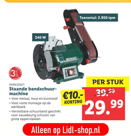 zak Ontstaan vaak Parkside bandschuurmachine folder aanbieding bij Lidl - details