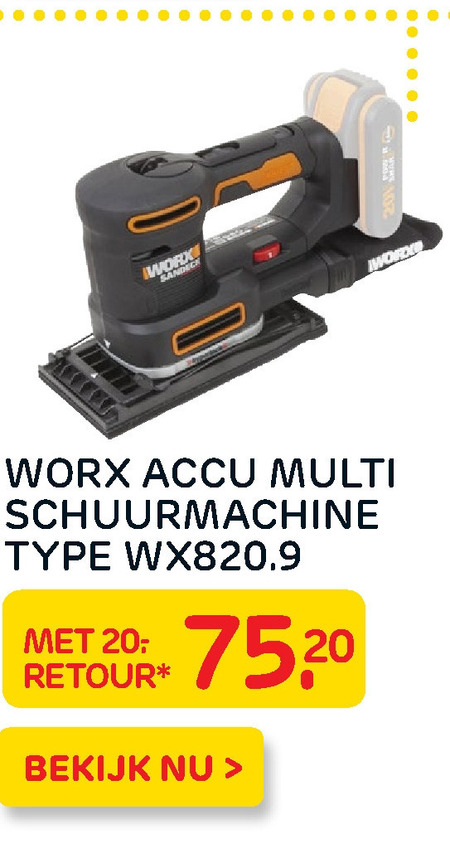 fout Kinderpaleis overstroming Worx schuurmachine folder aanbieding bij Praxis - details