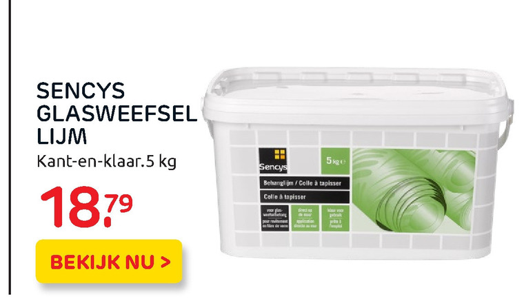 Sencys behanglijm, glasweefsellijm folder aanbieding bij - details