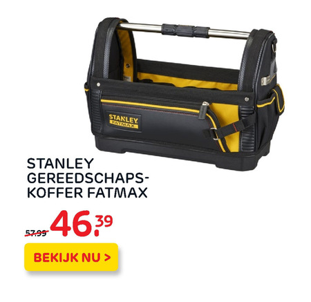 Stanley gereedschapskoffer folder aanbieding - details