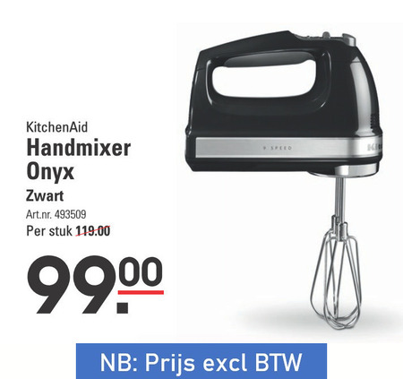 Ga terug verkoper Jaarlijks KitchenAid handmixer folder aanbieding bij Sligro - details