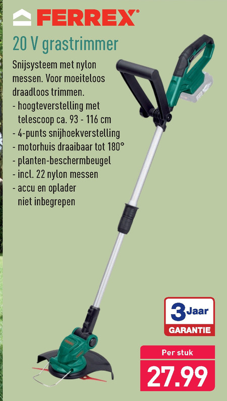 Ferrex strimmer folder Aldi details