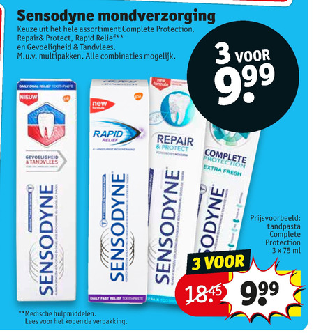 Sensodyne tandpasta folder aanbieding -