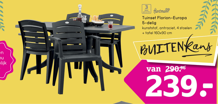 Somatische cel Respectvol Succes Hartman tuinmeubelset folder aanbieding bij Leenbakker - details