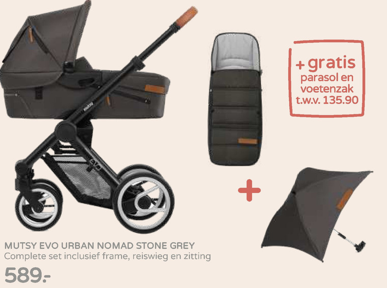 Bungalow Bedrijf Tarief Mutsy kinderwagen folder aanbieding bij Prenatal - details