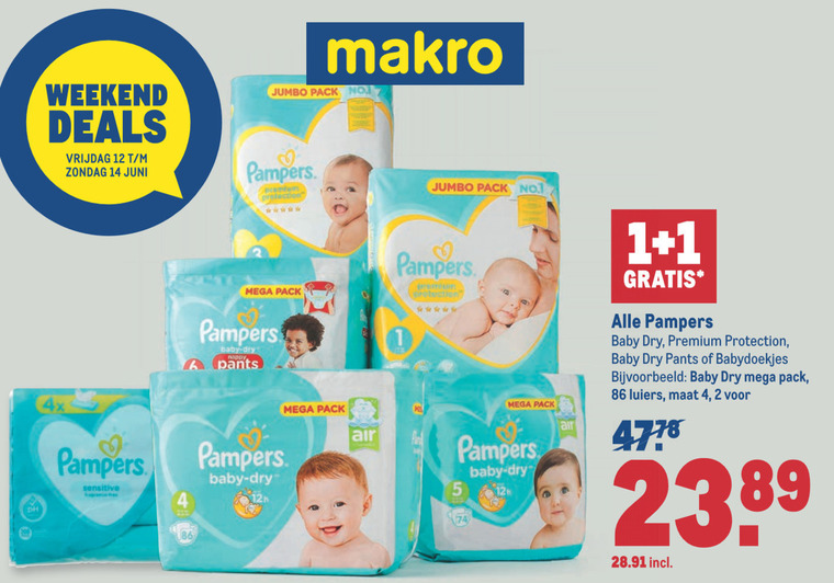 radiator rijm Trouw Pampers luiers, luierbroekjes folder aanbieding bij Makro - details